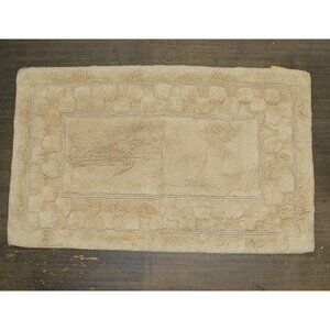Knightsbridge 100% Soft Plus Cotton Non Slip Bath Rug Brown 21x34